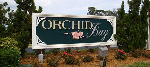 Orchid Bay Entrance Marker in Palm City, Florida.