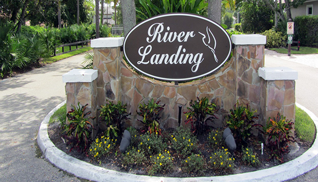 River Landing Entrance Marker in Palm City, Florida.