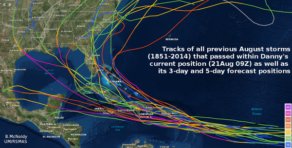florida hurricane track history map